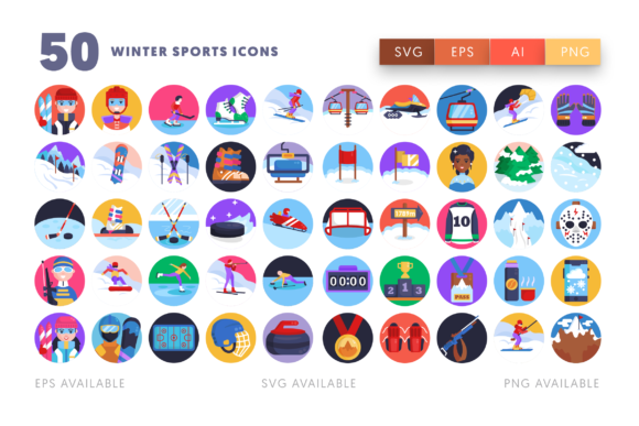 50 Winter Sports Icons