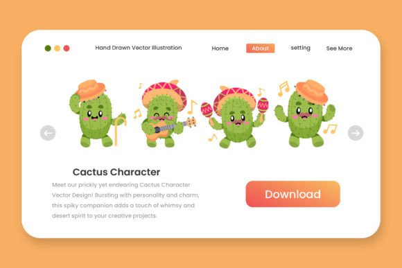 Cactus Character - Illustration Review for Embroidery Designers