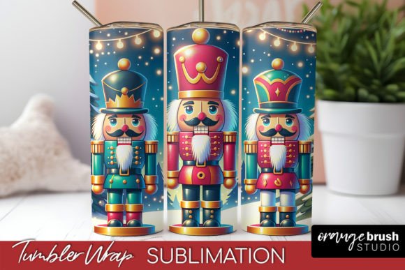 Christmas Nutcrackers Tumbler Wrap PNG: Festive Graphics for Tumbler Wraps