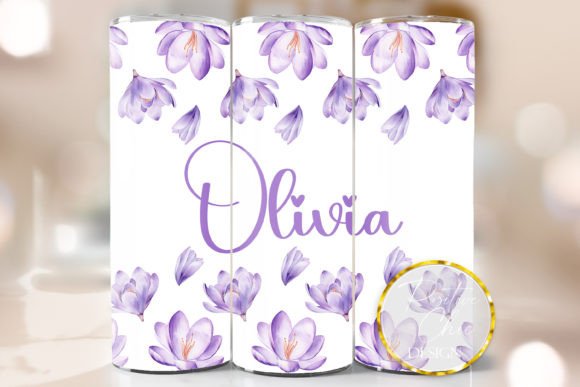 Custom Name Flowers Tumbler PNG Design – A Fresh Craft Graphics Pick for Content Publishers