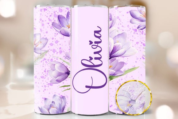 Custom Name Flowers Tumbler Wrap Floral Graphics for Crafts & Digital Sellers