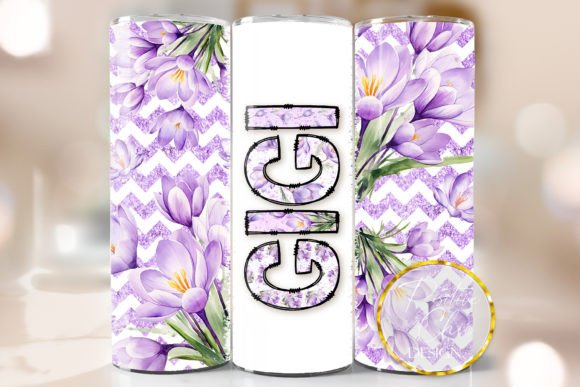 Floral Gigi Skinny Tumbler Wrap PNG – Graphics for Crafts & Commercial Design