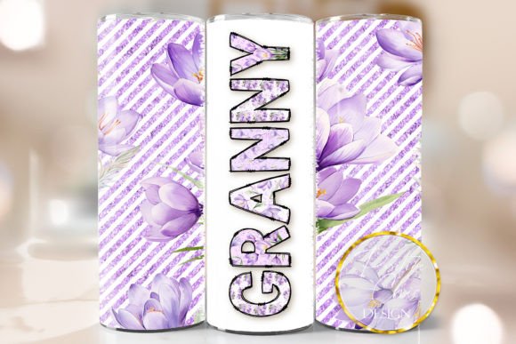 Flowers Granny Skinny Tumbler Wrap PNG Review