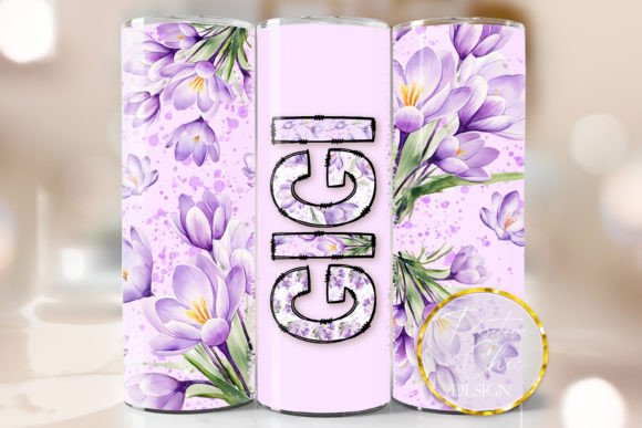 Gigi Tumbler Wrap Sublimation PNG Design: A Crafted Graphic for Content Publishers