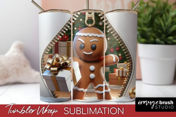 Gingerbread Man Christmas Tumbler Wrap: Festive Graphics for Tumbler Wraps & Blog Design