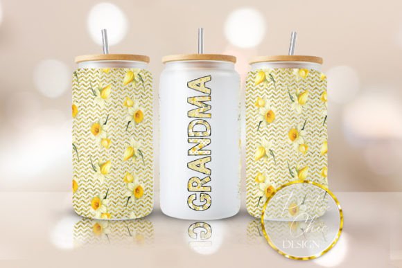 Grandma Libbey Cup Wrap PNG Flower UVDTF – A Crafts & Graphics Asset for Tumbler Sellers