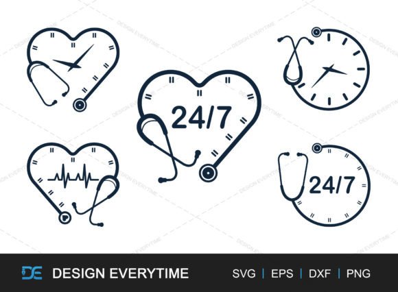 Heart Shape Stethoscope Clock SVG Bundle Review