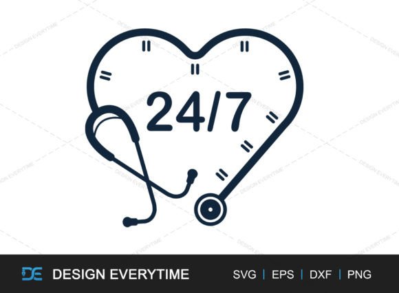 Heart Shape Stethoscope Clock SVG Review