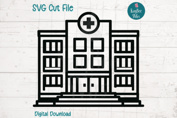 Hospital Building SVG Cut File for Graphics & Crafts