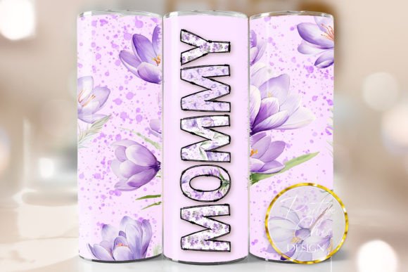 Mommy Purple Tumbler Wrap Sublimation: Graphics for Crafts & Branding