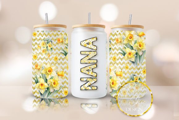 Nana Libbey Glass Cup Wrap PNG UVDTF for Crafts & Graphics Sellers