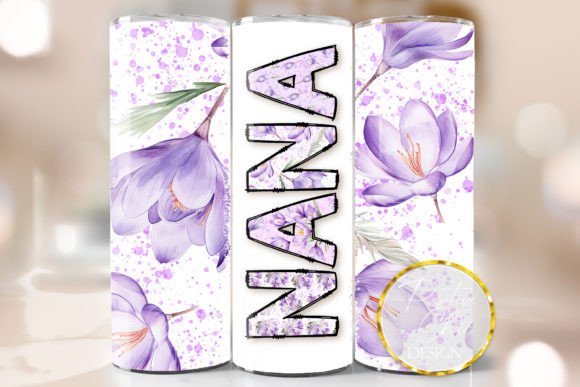 Nana Spring Flowers Tumbler PNG 20 Oz: A Fresh Graphic Design Asset for Crafts & Branding