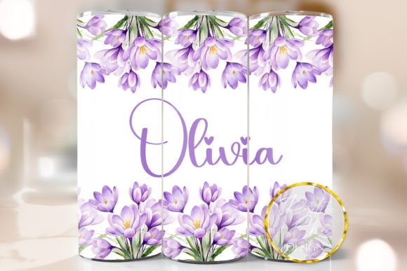 Personalized Floral Tumbler Wrap Graphics for Crafts & Digital Product Sellers