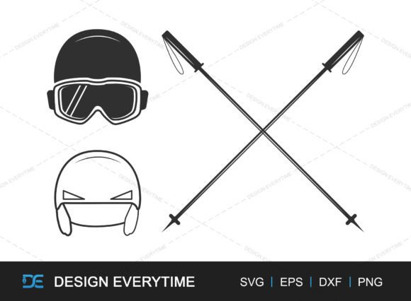 Snowboard Helmet SVG - Winter Sports Graphics for Crafty Content Creators