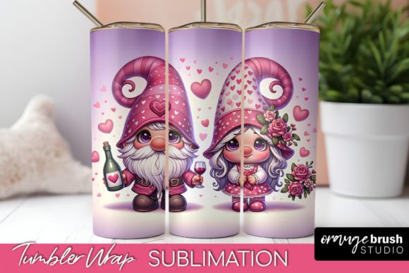 Valentines Day Tumbler Wrap - Gnome PNG: Graphics for Tumbler Wraps That Sell
